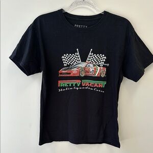 Pretty Vacant Sz XL Italia Boys Black Race Car T-Shirt